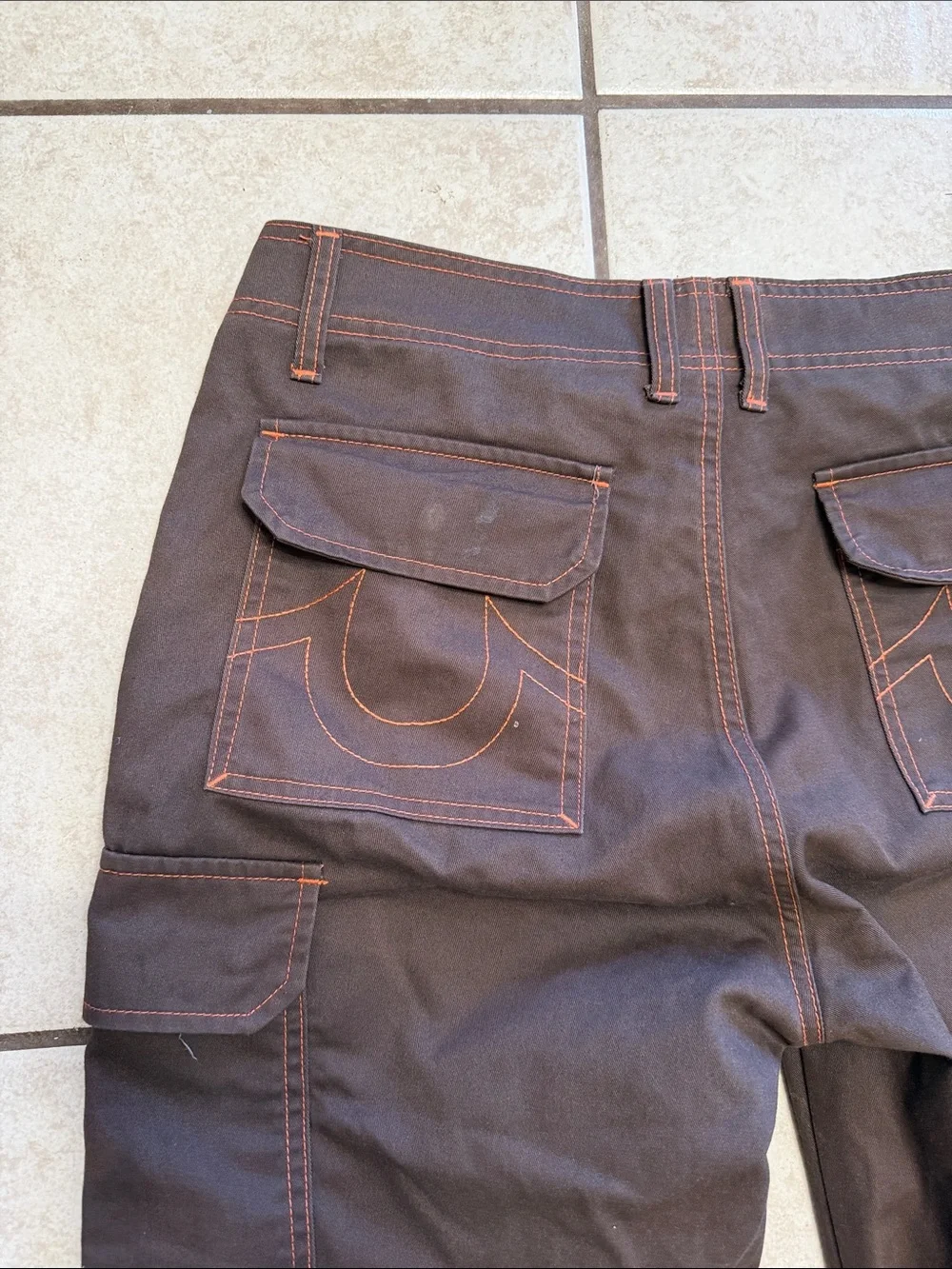 True Religion Brown Cargo Pants Men’s 30 Utility Y2K Streetwear Flap Pocket